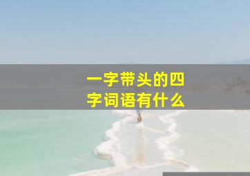 一字带头的四字词语有什么