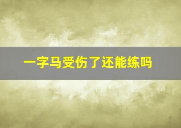 一字马受伤了还能练吗