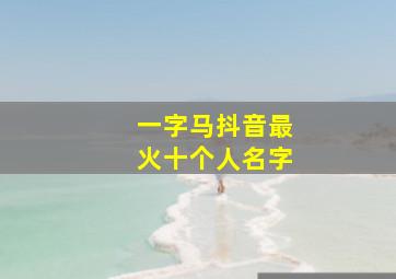 一字马抖音最火十个人名字