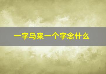 一字马来一个字念什么