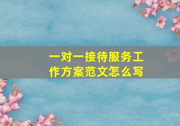 一对一接待服务工作方案范文怎么写