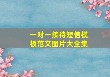 一对一接待短信模板范文图片大全集