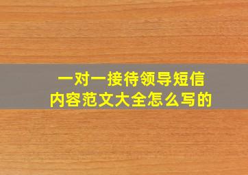 一对一接待领导短信内容范文大全怎么写的