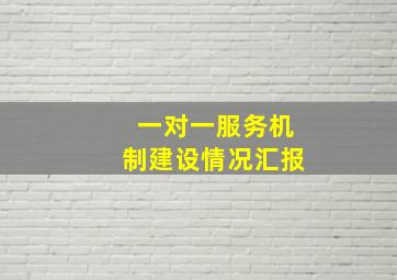 一对一服务机制建设情况汇报