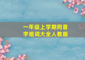 一年级上学期同音字组词大全人教版