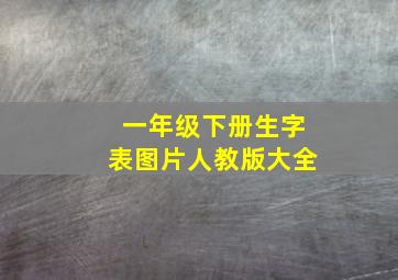 一年级下册生字表图片人教版大全