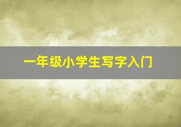 一年级小学生写字入门