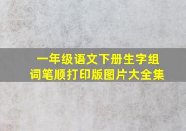 一年级语文下册生字组词笔顺打印版图片大全集