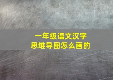 一年级语文汉字思维导图怎么画的