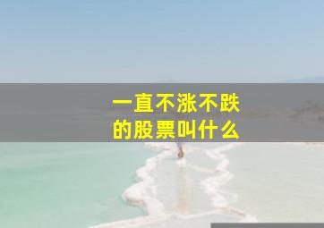 一直不涨不跌的股票叫什么