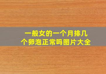 一般女的一个月排几个卵泡正常吗图片大全