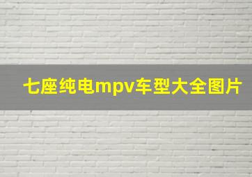 七座纯电mpv车型大全图片