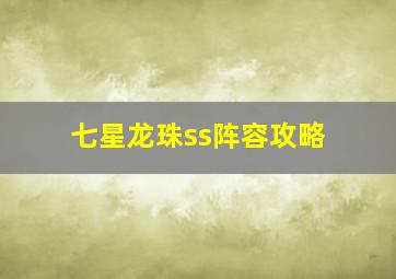 七星龙珠ss阵容攻略