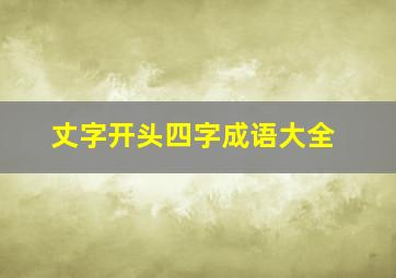 丈字开头四字成语大全