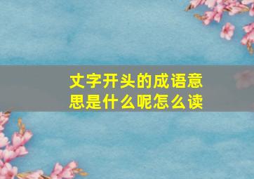 丈字开头的成语意思是什么呢怎么读