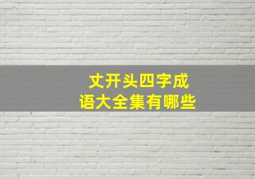 丈开头四字成语大全集有哪些