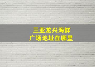 三亚龙兴海鲜广场地址在哪里