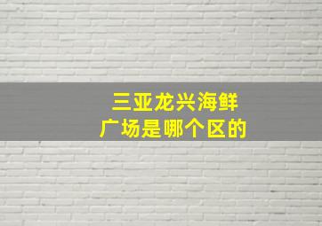 三亚龙兴海鲜广场是哪个区的