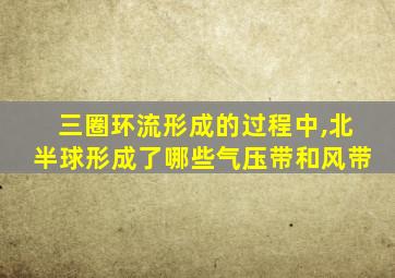 三圈环流形成的过程中,北半球形成了哪些气压带和风带