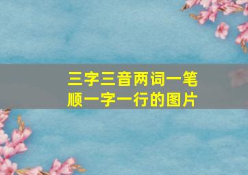 三字三音两词一笔顺一字一行的图片