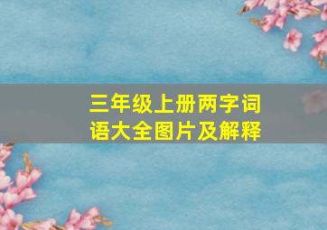 三年级上册两字词语大全图片及解释