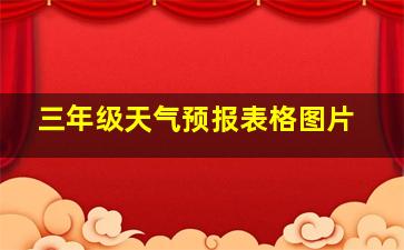 三年级天气预报表格图片