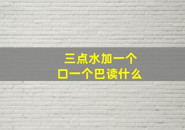 三点水加一个口一个巴读什么