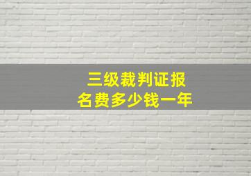 三级裁判证报名费多少钱一年