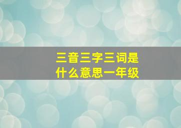 三音三字三词是什么意思一年级