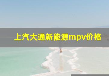 上汽大通新能源mpv价格