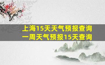 上海15天天气预报查询一周天气预报15天查询