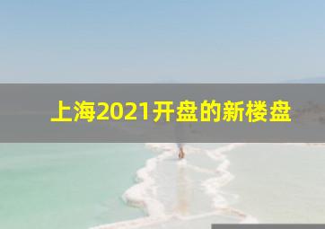 上海2021开盘的新楼盘