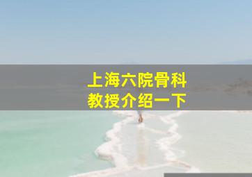 上海六院骨科教授介绍一下