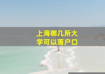 上海哪几所大学可以落户口