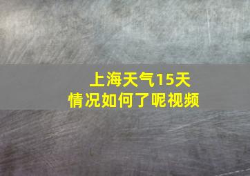 上海天气15天情况如何了呢视频