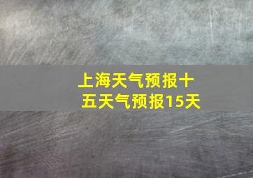 上海天气预报十五天气预报15天