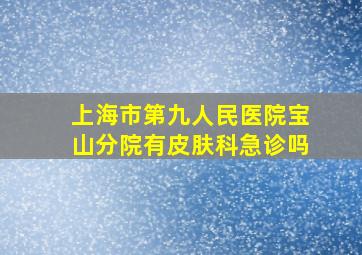 上海市第九人民医院宝山分院有皮肤科急诊吗