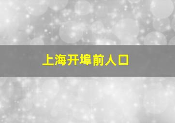 上海开埠前人口