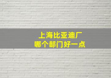 上海比亚迪厂哪个部门好一点