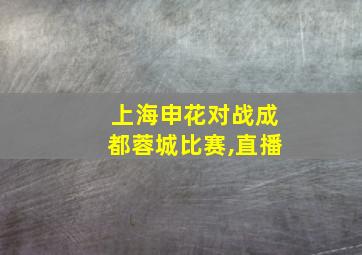 上海申花对战成都蓉城比赛,直播