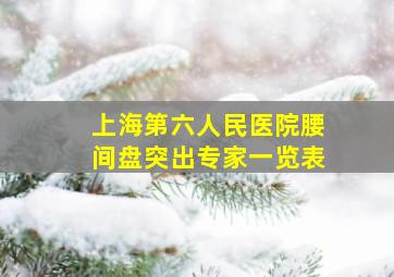 上海第六人民医院腰间盘突出专家一览表