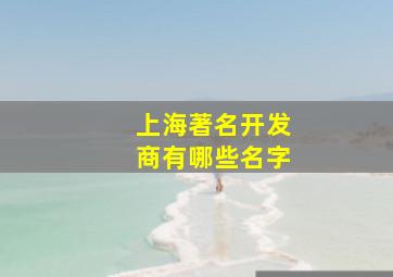 上海著名开发商有哪些名字