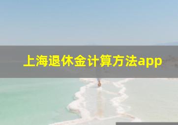 上海退休金计算方法app