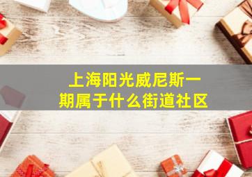 上海阳光威尼斯一期属于什么街道社区