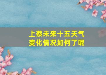 上蔡未来十五天气变化情况如何了呢