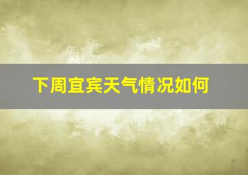 下周宜宾天气情况如何