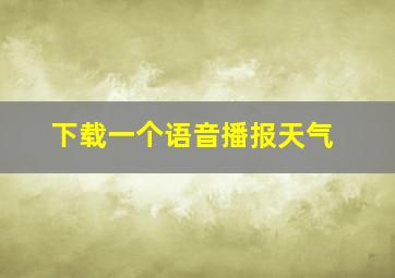 下载一个语音播报天气