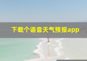 下载个语音天气预报app