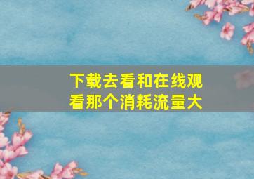 下载去看和在线观看那个消耗流量大