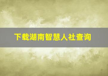 下载湖南智慧人社查询